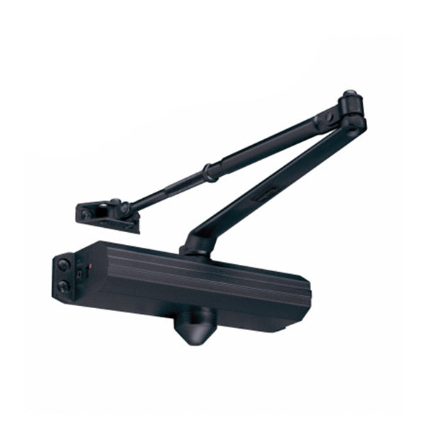 TELL - 600 Series - Heavy Duty Commercial Door Closer - Parallel Arm Bracket - Adjustable 1-4 - No Cover - Backcheck - Matte Black