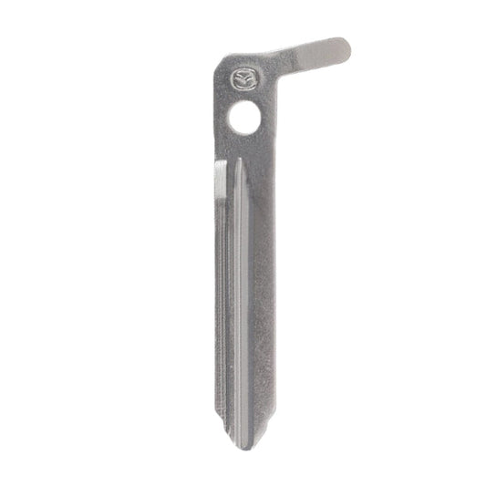 Close-up of Mazda emergency insert key blade DJY0-76-201 for Mazda 3 and MX-30