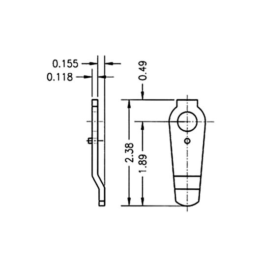 Olympus - 720 series - 3-5 - 2.38" Long shallow offset cam for inverted function - UHS Hardware