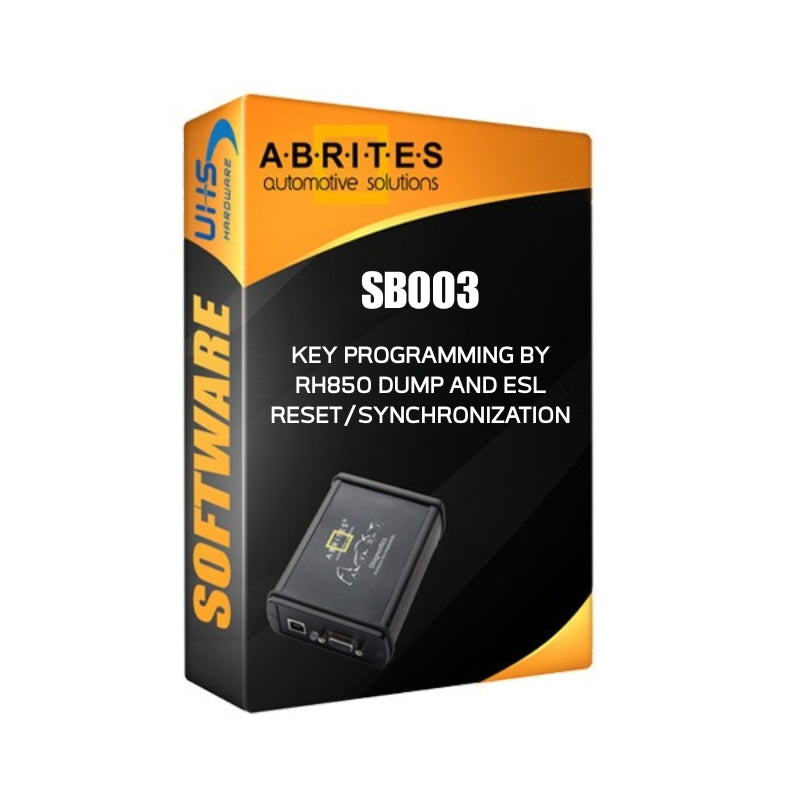 ABRITES SB003 software interface for Subaru key programming and ESL reset