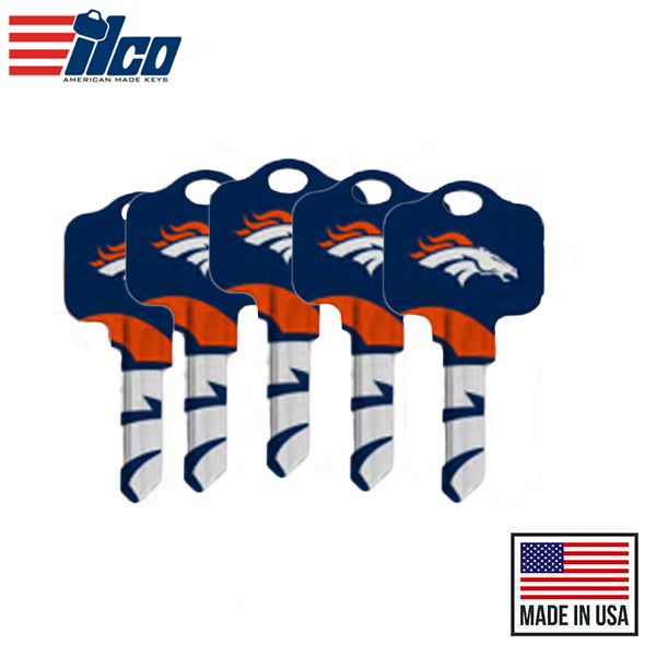Ilco - NFL TeamKeys - Key Blank - Denver Broncos - KW1 (5 Pack)