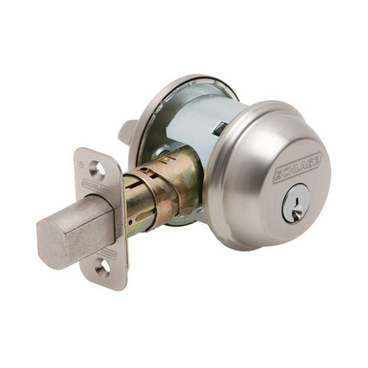 Schlage - B60 - Single Cylinder Deadbolt - Entrance - Satin Nickel - Schlage "C" Keyway - Keyed Different - Grade 2 - UHS Hardware