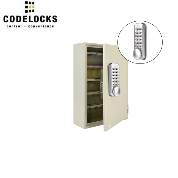 CodeLocks - Key Secure Extra Security Key Cabinet w/ CL160 - Mechanical Lock - Tubular Mortise Latch - Hold Back Feature - QuickCode - Optional Size - UHS Hardware
