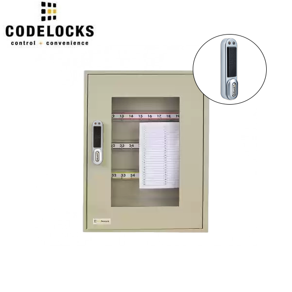 CodeLocks - Key Secure View Hook Key Cabinet w/ KL1000 - RFID - Keyless Access - Private & Public Function - Master & User - Optional Cabinet Size - UHS Hardware