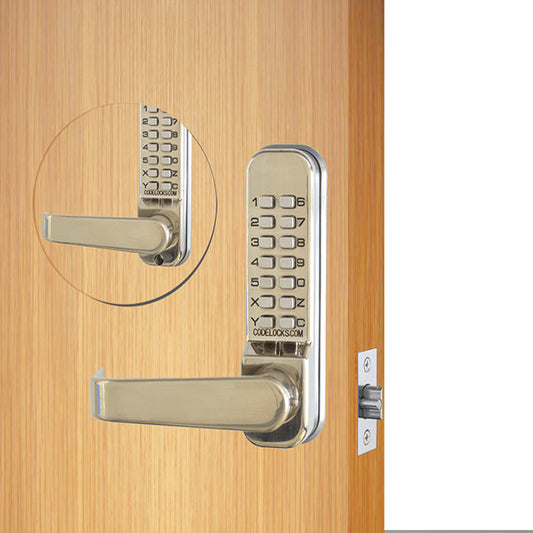 Code Locks - CL415 - Mechanical Lock - Medium Duty - Optional Backset - Tubular Latch Bolt - Passage Function - Code In / Out - Silver - UHS Hardware