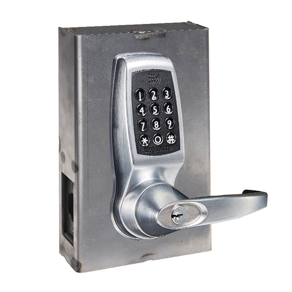 CodeLocks - CL4510 Gate Box Kit - Electronic Smart Lock - Tubular Latch Bolt Gate Box Kit - Entrance - Brushed Steel - UHS Hardware