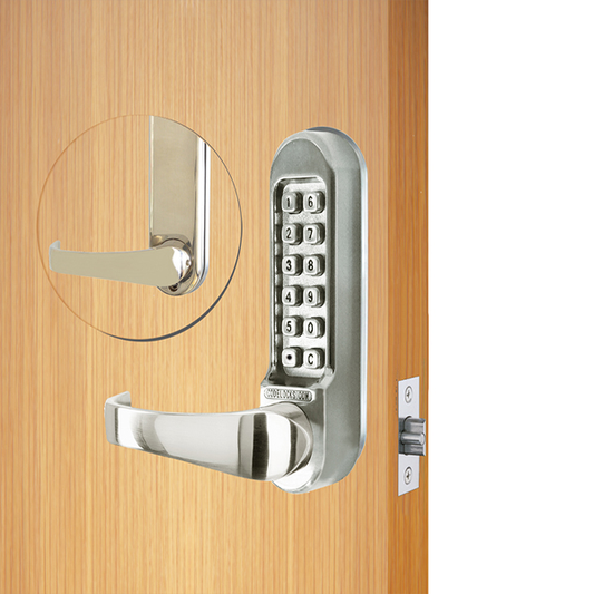 CodeLocks - CL515 - Mechanical Lock - Heavy Duty - Optional Backset - Tubular Latch Bolt - Passage Function - Stainless Steel