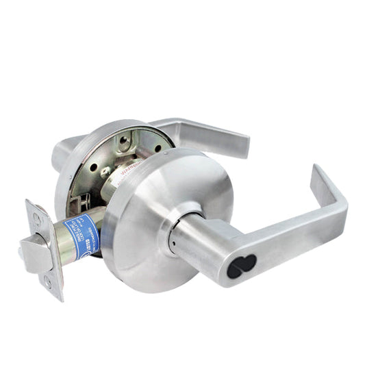 Cal-Royal - ICGN02 - Heavy Duty Cylindrical Lever Set - SFIC - Store Lock Function - Non-Clutch - Satin Chrome - Grade 1