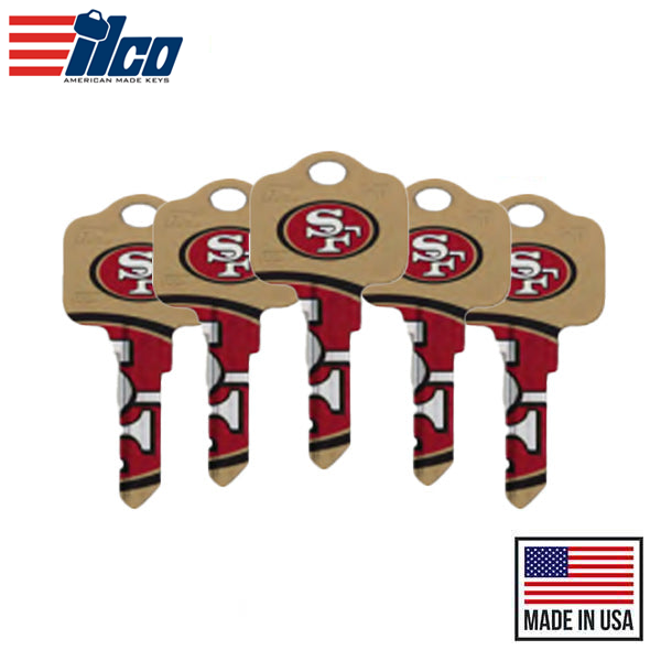 Ilco - NFL TeamKeys - Key Blank - San Francisco 49ers - SC1 (5 Pack)