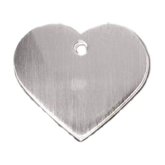Ilco - Tag - Heart 1L - Large Chrome Plated Heart shape - Replacement Dog Tags / Cat Tags (Bundle of 10)