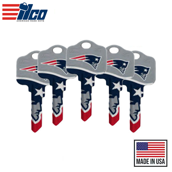 Ilco - NFL TeamKeys - Key Blank - New England Patriots - SC1 (5 Pack)
