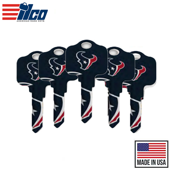 Ilco - NFL TeamKeys - Key Blank - Houston Texans - SC1 (5 Pack)