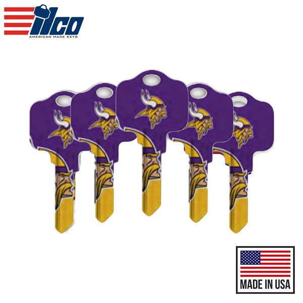 Ilco - NFL TeamKeys - Key Blank - Minnesota Vikings - KW1 (5 Pack)