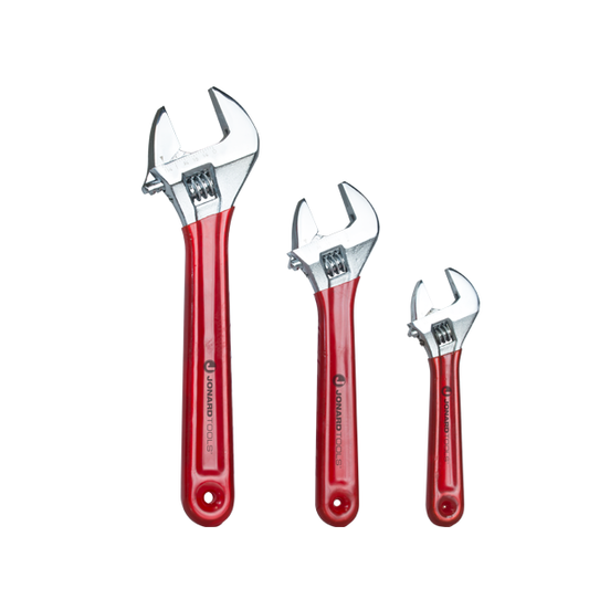 Jonard Tools - 3 Piece Adjustable Wrench Set - 6" 8" 10" - Extra Wide Jaws - UHS Hardware
