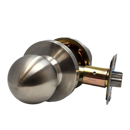 Commercial Door Knob Set - 2-3/4” Standard Backset - Satin Chrome - Storeroom - Grade 2