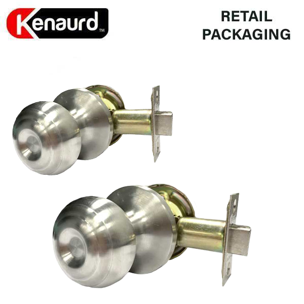 Premium Knob Set Lock - Passage - SS - Satin Silver - Retail Packaging - Grade 3 - UHS Hardware