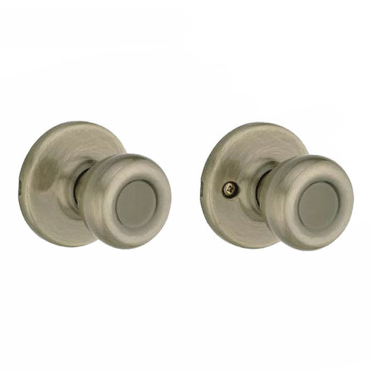 Kwikset - Cove Knob Set - Round Rose - Satin Nickel - Passage - Grade 3