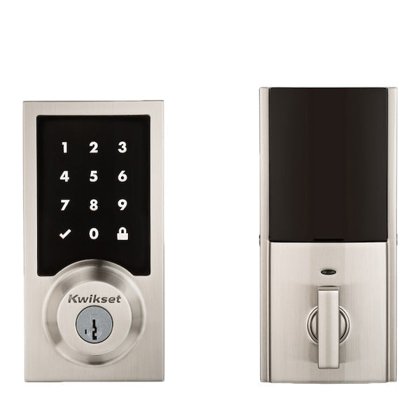 Kwikset - SmartCode 916CNT - Contemporary Electronic Deadbolt - 15 - Satin Nickel - Touchscreen - Z Wave - SmartKey Technology