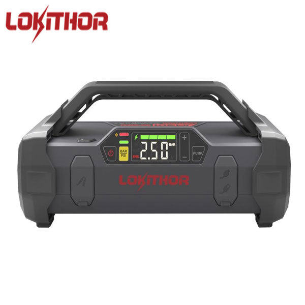 LOKITHOR - JA301 - Lithium Jump Starter - 150PSI Air Compressor - 2000A - USB Port - w/LED Flashlight - 12V - UHS Hardware