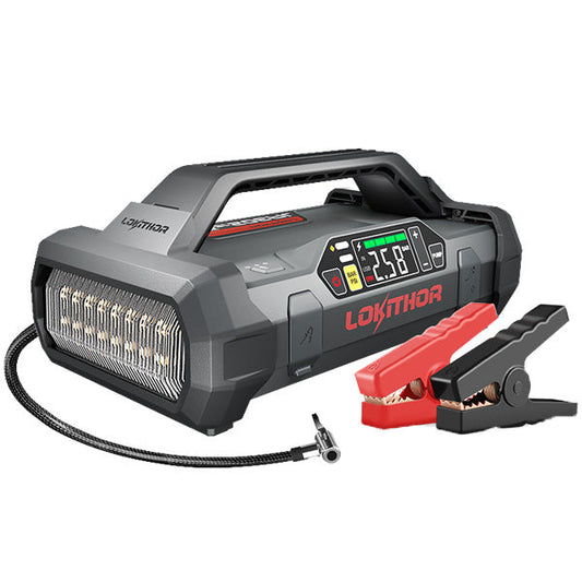 LOKITHOR - JA302 - Lithium Jump Starter - 150PSI Air Compressor - 2500A - USB Port - w/LED Flashlight - 12V