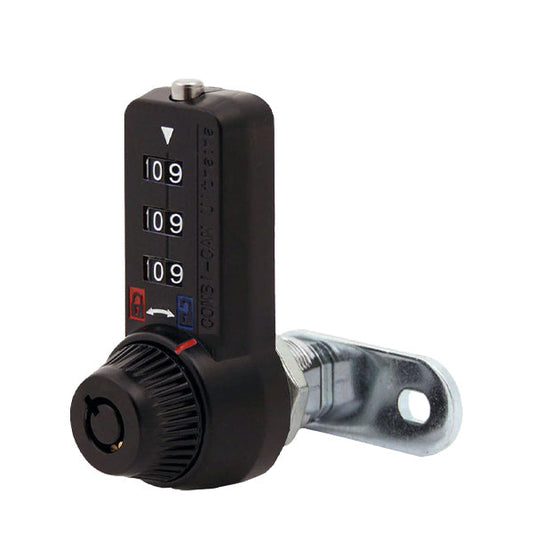 Olympus - 7440 Combi Cam Ultra Series - 3 Dial Dual Access Combination Cam Lock - Black