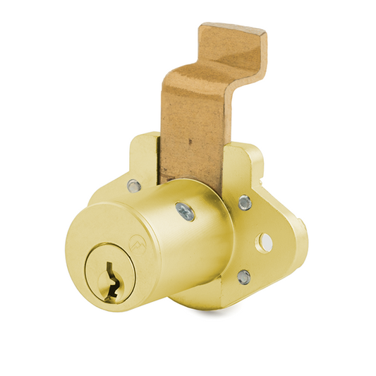 Olympus - R078 - R Series Deadbolt Door & Drawer Cabinet/Furniture Locks - Offset Bolt Bolt - 1-1/8" Cylinder Length - Polished Brass - Keyed Different - UHS Hardware