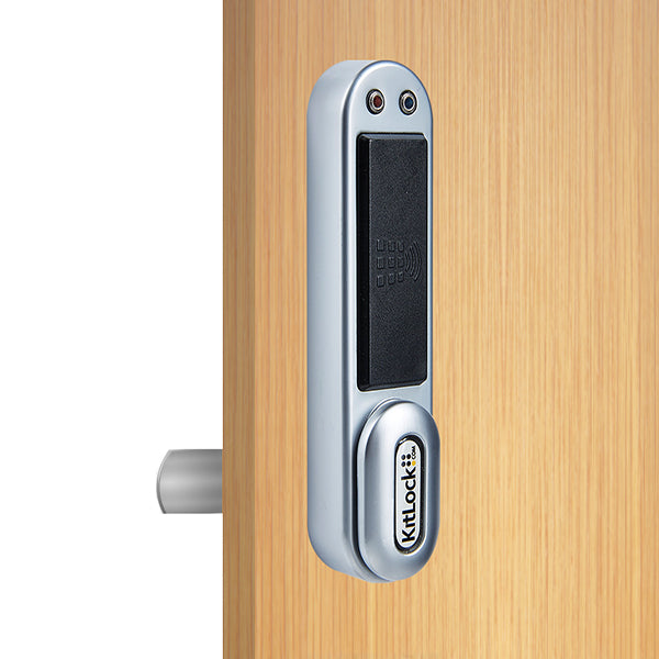 Code Locks - KL1050 - RFID Electronic Kit Lock - Up to 1/4" Door Thickness - Locker Lock - No Pre-Assembly - Optional Handing - Silver - UHS Hardware