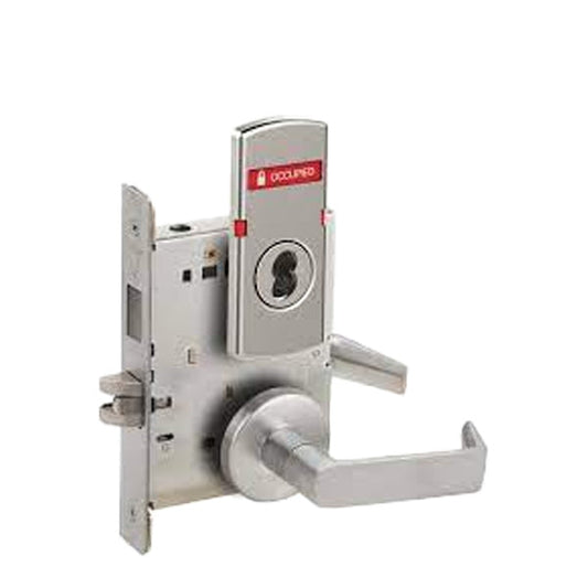 Schlage - L9456 - Corridor with Deadbolt Function - Outside Indicator (Occupied/Vacant) - SFIC - Less Core - 626 - Satin Chrome