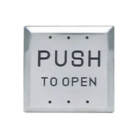 SDC - 482A4U - Square Push Plate - Push To Open - 4-1/2" - SPDT - Blue Infill - 630 - Dull Stainless Steel