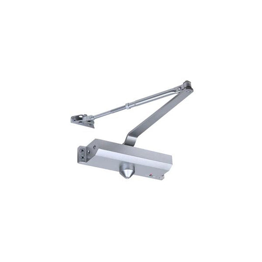 TELL - 12545 - Heavy Duty Commercial Door Closer - Fixed Spring Tension - Grade 3 - Size 5 - Backcheck - Parallel Arm Bracket - Aluminum