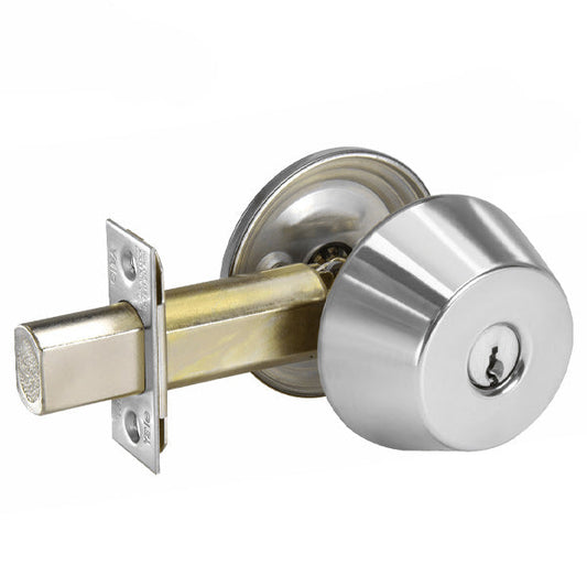 Close-up of 1" steel throw bolt on YALE-D111-626