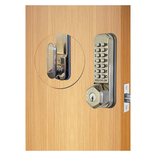 Code Locks - CL250 - Mechanical Lock - Light Duty - Dual Backset Deadlatch 3 3/4" - 2 3/8" - Mortise Tubular Latchbolt - Key Override - Fire Rated - Grade 2 - UHS Hardware