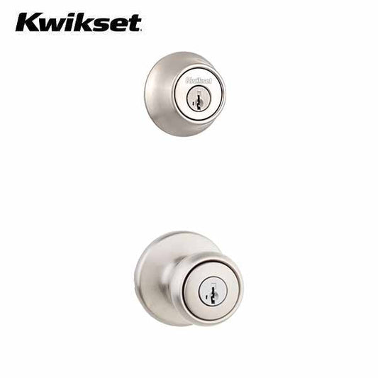 Kwikset - 690T - Tylo Combo Set - Single Deadbolt & Knob - Round Rose - Optional Finish - SmartKey Technology - Grade 3 - UHS Hardware