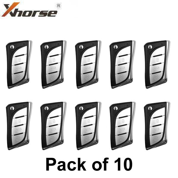 10 x Xhorse VVDI Super Remote / Lexus Style / 3-Button Universal Flip Key / XT27 XT27A66 Super Chip for VVDI Tools (Pack of 10)
