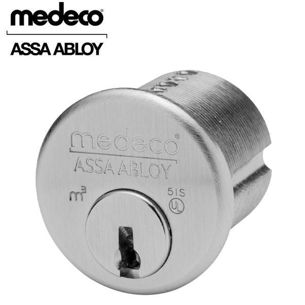 Medeco 10T0100 Biaxal 1" Mortise Cylinder 26 Satin Chrome SLK