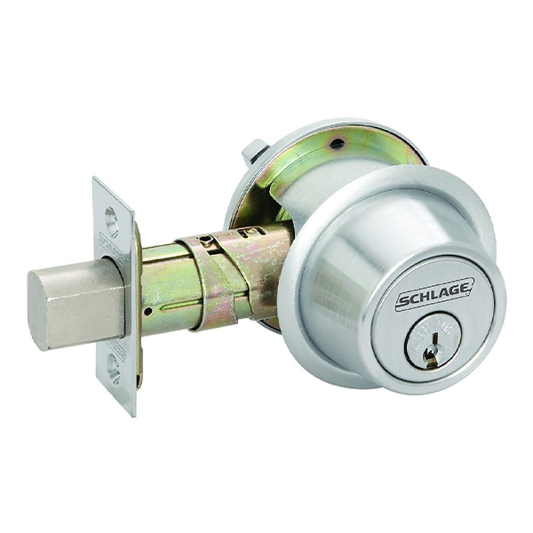 Schlage B563P - Commercial Deadbolt - Classroom - Satin Chrome - Schlage C - Grade 2 - UHS Hardware