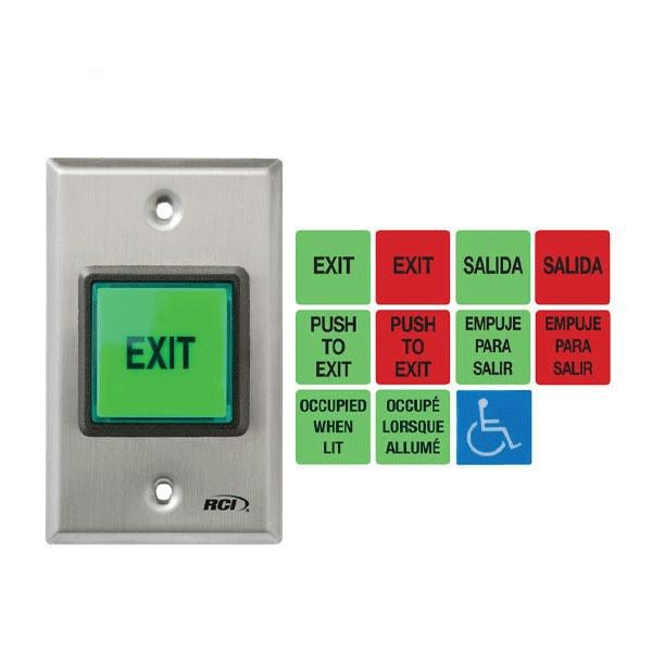 RCI 972-32D All-In-One English - Spanish Illuminated Pushbutton - Momentary - UHS Hardware