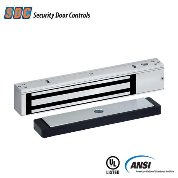 SDC - 352 - Double Narrow Line Magnetic Lock - Surface Mount - Full Monitoring - 1200lbs. - 12/24VDC - Satin Aluminum - Grade 1 - UHS Hardware