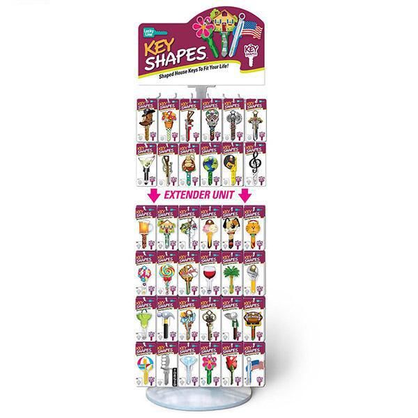 LuckyLine - 34007C - Key Shapes Counter Display with Extender - 72 SKUs, 360 PCS - UHS Hardware
