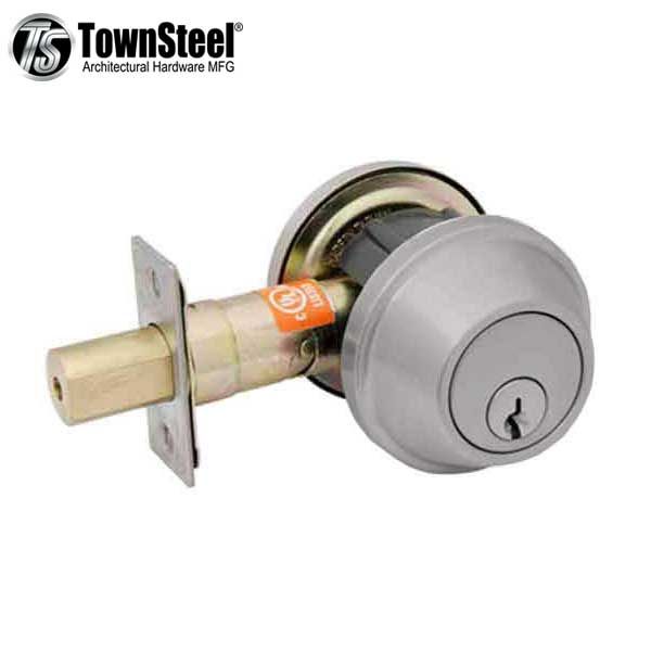 TownSteel - DBT-61 - Commercial Deadbolt - Single Cylinder - Satin Chrome - Grade 2 - UHS Hardware