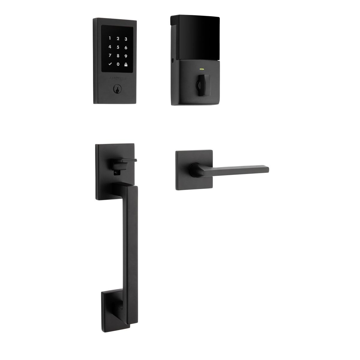 Baldwin Estate - 85393.ZWLENT Minneapolis Touchscreen Electronic Keyless Entry Handleset - Singl Cyl - Z-Wave - 190 - Satin Black - Grade 2 - LH - UHS Hardware