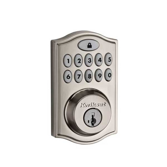 Kwikset - SmartCode 914 - Electronic Traditional Deadbolt w/ Home Connect / Zigbee / SmartKey Technology- 15 - Satin Nickel - UHS Hardware