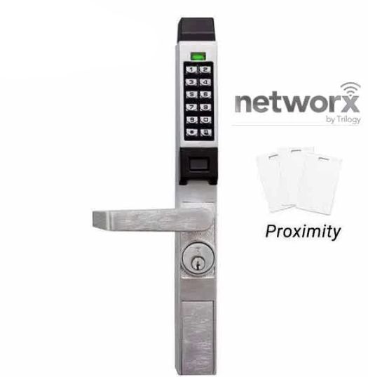 Trilogy PDL1300-NW - Narrow-Stile Digital Networx PROX Lever Lock w/ Wireless Access - Satin Chrome - 26D (Alarm Lock) - UHS Hardware