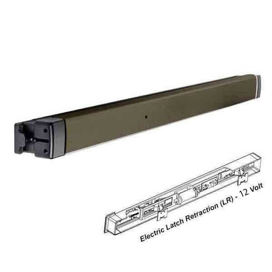Adams Rite - 8802EL - Narrow Stile - Electric Rim Exit Device - 36" - Anodized Dark Bronze - Electric Latch Retraction (LR) - 12 Volt - UHS Hardware
