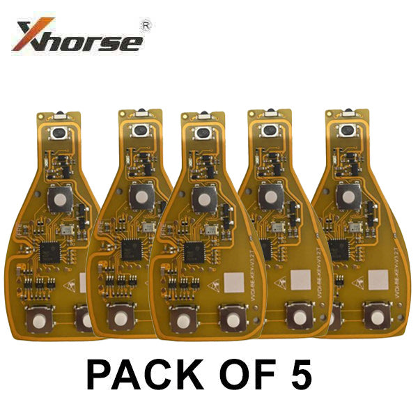 5 x Xhorse Mercedes Fobik - VVDI BE Key PCB Board (315 MHz - 433 MHz) for VVDI MB Programmer - Yellow PCB (Xhorse) (Pack of 5)