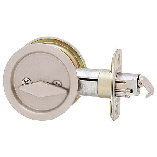 Kwikset - 93350 - Round Pocket Door Lock - Privacy - 15 - Satin Nickel - UHS Hardware
