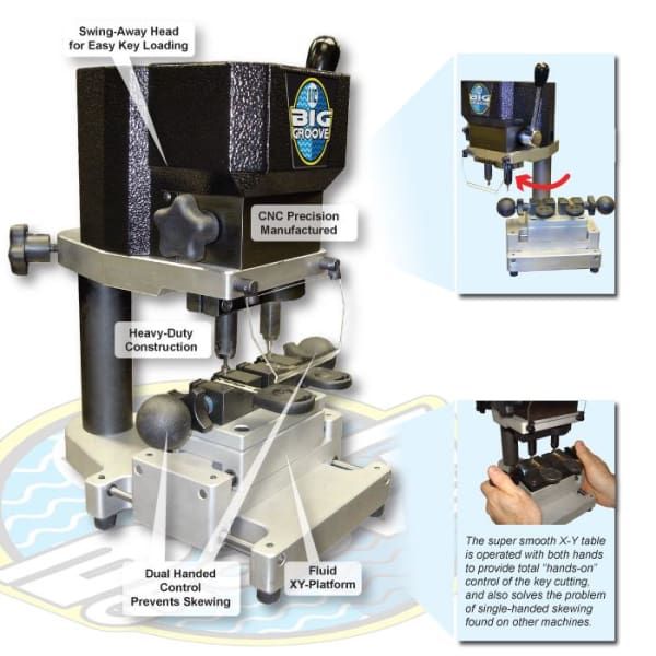 HPC Big Groove High Security Track Key Duplicator - UHS Hardware