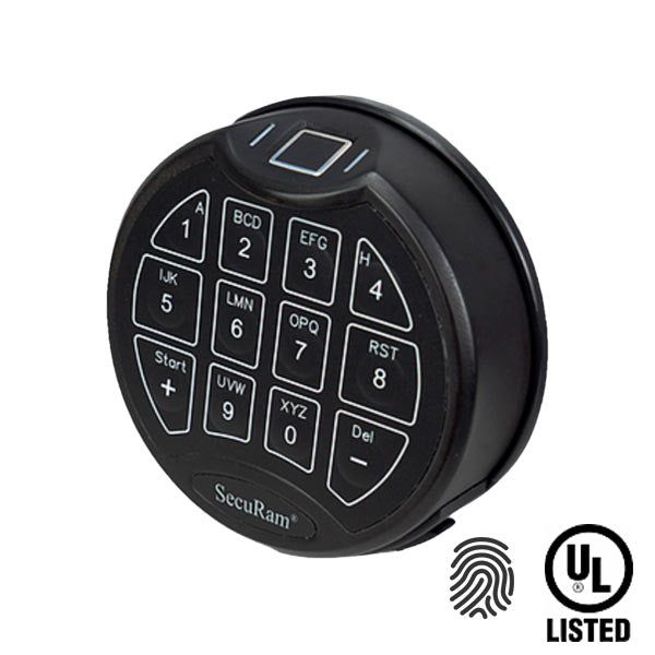 SECURAM - ScanLogic Basic Fingerprint Electronic Safe Keypad Lock - UL Listed - Matte Black - UHS Hardware