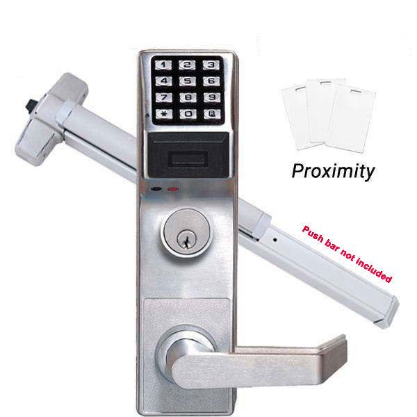 Alarm Lock Trilogy - ETPDLS1G - PROX Panic Exit Trim Keypad Digital Lock w/ Audit Trail - 26D - Satin Chrome - UHS Hardware