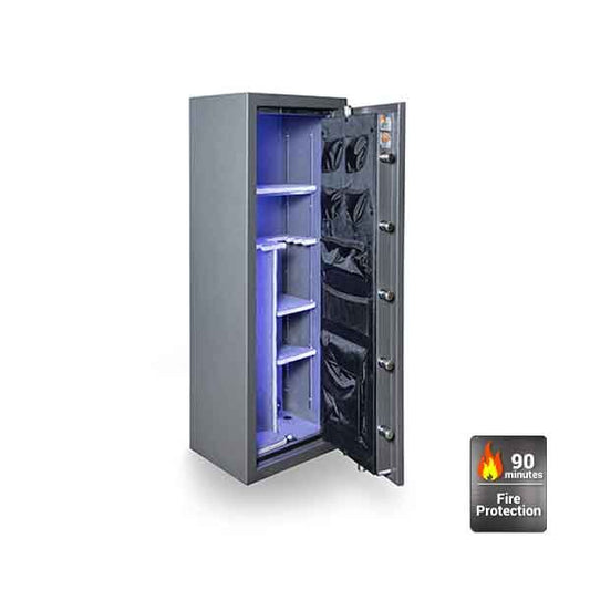 Hollon - Black Hawk Series Gun Safe - BHS-16E - 16" Comfort Fit Gun Capacity - UL Listed Type 1 - Military Grade - UHS Hardware